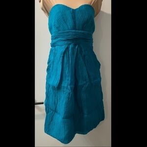 𝅺greylin Teal Strapless Corset Dress sz M
